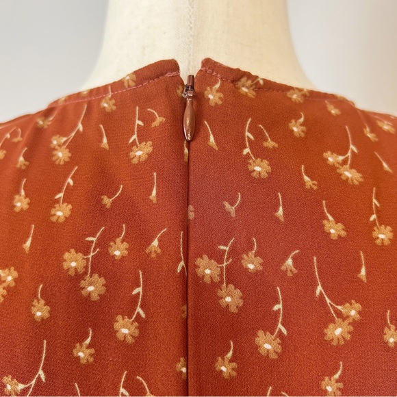 •MOUSSY• Long Sleeve Ruffle Maxi Dress in Sienna Floral Print Size Small - Picture 7 of 12
